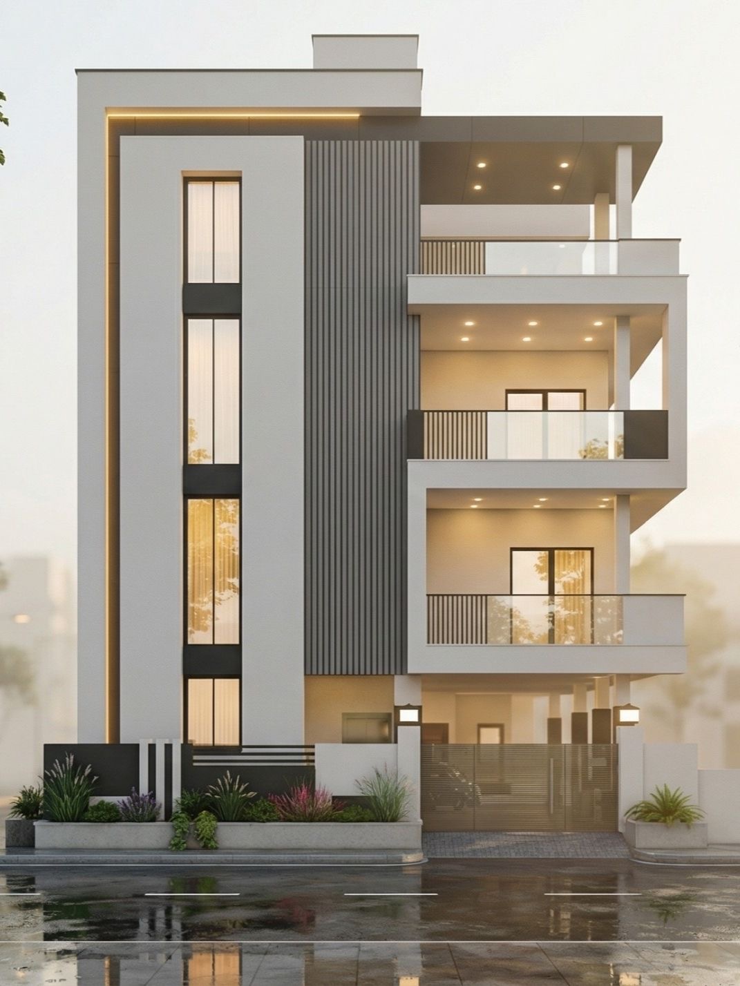 Indian home 3D elevation designed by Sri Nirmaan