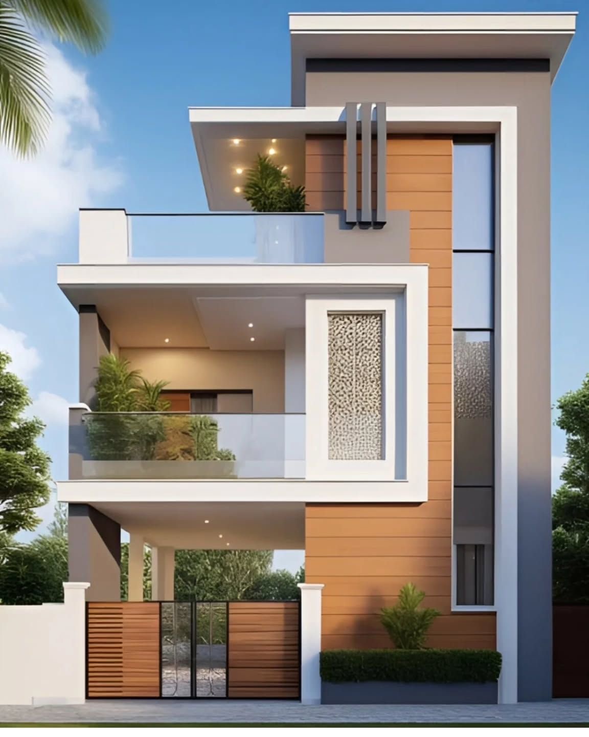 Residential 3D elevation from Sri Nirmaan design portfolio